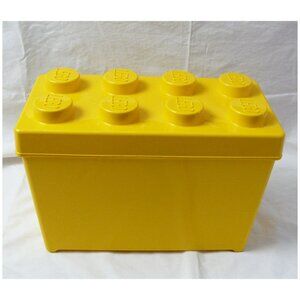 LEGO Yellow Brick Storage Case 8 Stud Plastic Bin Box EMPTY 14"x8"x7"